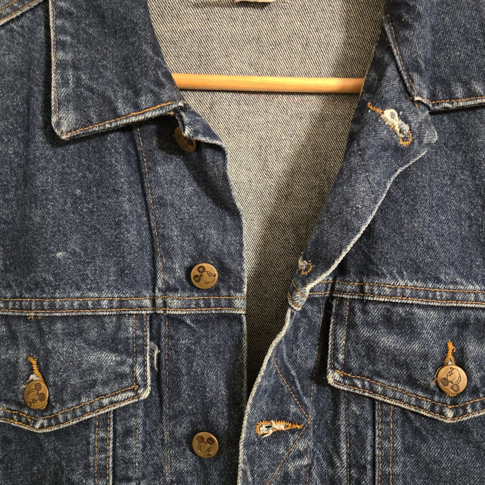 Vintage Disney Blue Denim Jacket With Mickey Mouse Sequins Size Large - Picture 7 of 16